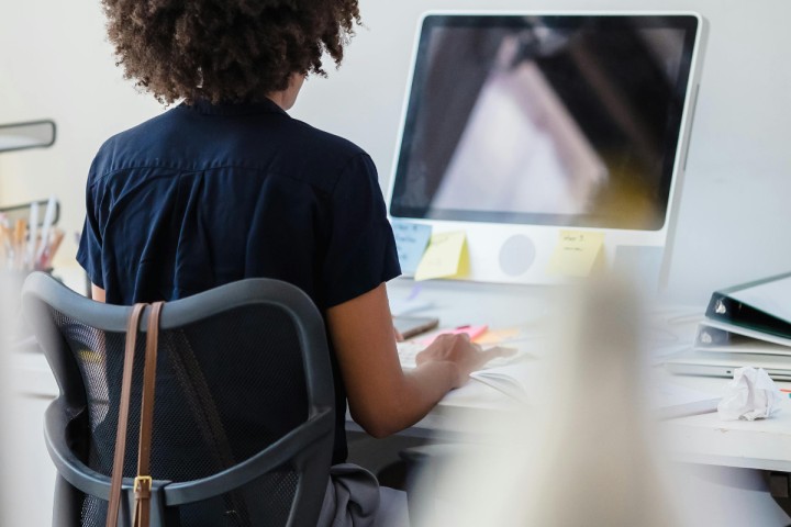 Woman working on computer