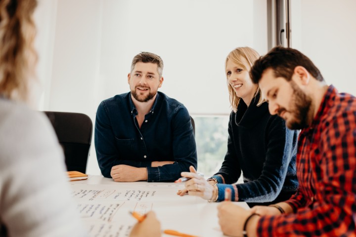 A team in a working meeting